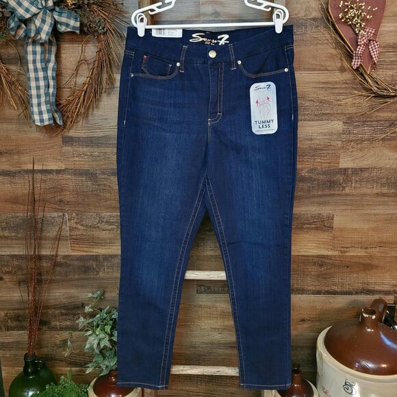 Seven7 Jeans Size 14 Tummyless High Rise Skinny Montreal Dark Wash NWT - Picture 1 of 13